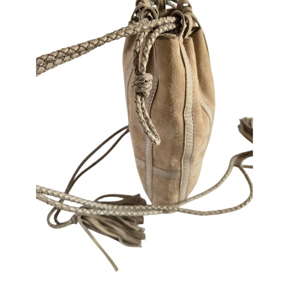 Bottega Veneta Suede Bucket Bag‎ Beige Neutral Intrecciato Small Vintage - Picture 8 of 13